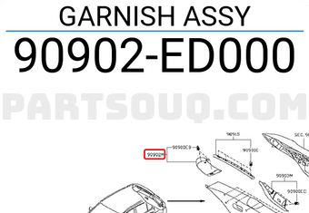 Nissan 90902ED000 GARNISH ASSY
