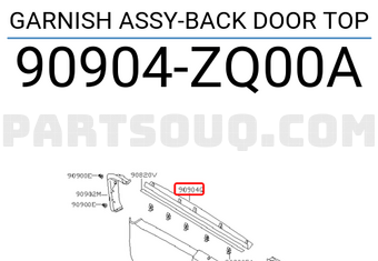 Nissan 90904ZQ00A GARNISH ASSY-BACK DOOR TOP