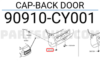 Nissan 90910CY001 CAP-BACK DOOR