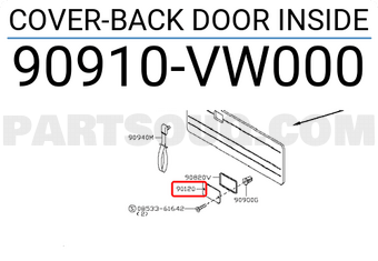 Nissan 90910VW000 COVER-BACK DOOR INSIDE