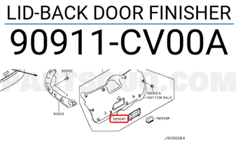 Nissan 90911CV00A LID-BACK DOOR FINISHER