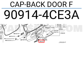 Nissan 909144CE3A CAP-BACK DOOR F