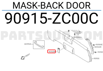 Nissan 90915ZC00C MASK-BACK DOOR