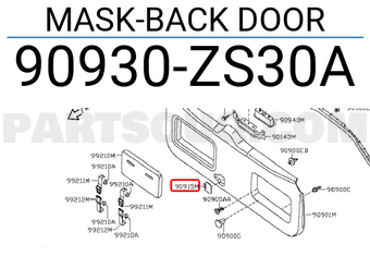 Nissan 90930ZS30A MASK-BACK DOOR