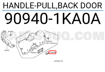 Nissan 909401KA0A HANDLE-PULL,BACK DOOR