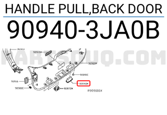 Nissan 909403JA0B HANDLE PULL,BACK DOOR