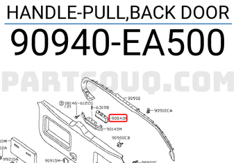 Nissan 90940EA500 HANDLE-PULL,BACK DOOR