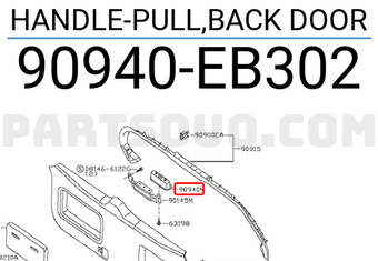 Nissan 90940EB302 HANDLE-PULL,BACK DOOR