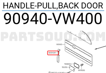 Nissan 90940VW400 HANDLE-PULL,BACK DOOR