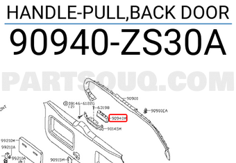 Nissan 90940ZS30A HANDLE-PULL,BACK DOOR