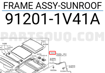 Nissan 912011V41A FRAME ASSY-SUNROOF