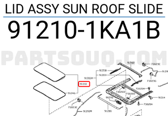 Nissan 912101KA1B LID ASSY SUN ROOF SLIDE