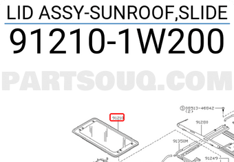 Nissan 912101W200 LID ASSY-SUNROOF,SLIDE
