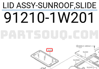 Nissan 912101W201 LID ASSY-SUNROOF,SLIDE