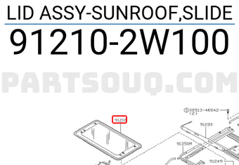 Nissan 912102W100 LID ASSY-SUNROOF,SLIDE