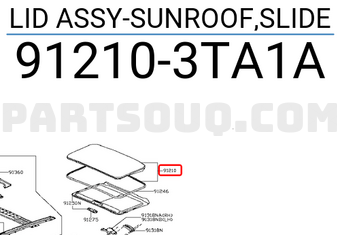 Nissan 912103TA1A LID ASSY-SUNROOF,SLIDE