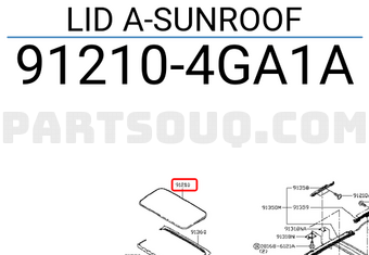 Nissan 912104GA1A LID A-SUNROOF