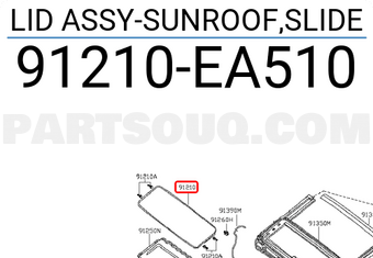 Nissan 91210EA510 LID ASSY-SUNROOF,SLIDE