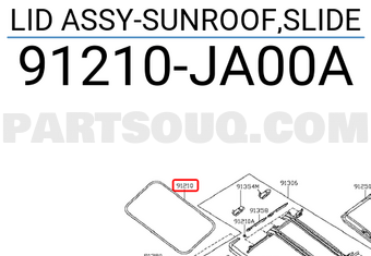 Nissan 91210JA00A LID ASSY-SUNROOF,SLIDE