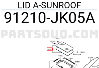 Nissan 91210JK05A LID A-SUNROOF