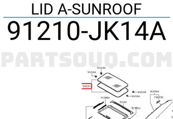 Nissan 91210JK14A LID A-SUNROOF