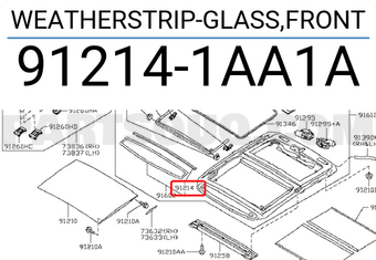 Nissan 912141AA1A WEATHERSTRIP-GLASS,FRONT