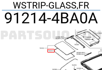 Nissan 912144BA0A WSTRIP-GLASS,FR