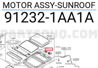 Nissan 912321AA1A MOTOR ASSY-SUNROOF