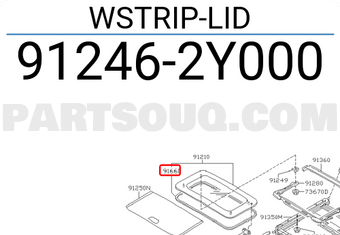 Nissan 912462Y000 WSTRIP-LID