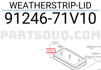 Nissan 9124671V10 WEATHERSTRIP-LID