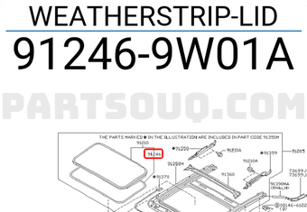 Nissan 912469W01A WEATHERSTRIP-LID