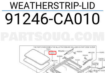 Nissan 91246CA010 WEATHERSTRIP-LID