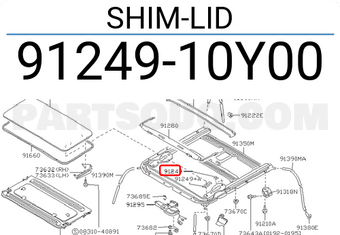 Nissan 9124910Y00 SHIM-LID
