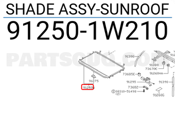 Nissan 912501W210 SHADE ASSY-SUNROOF