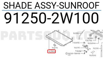Nissan 912502W100 SHADE ASSY-SUNROOF
