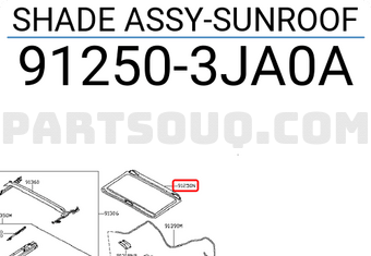 Nissan 912503JA0A SHADE ASSY-SUNROOF