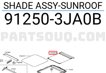 Nissan 912503JA0B SHADE ASSY-SUNROOF