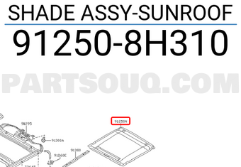 Nissan 912508H310 SHADE ASSY-SUNROOF
