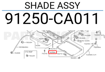 Nissan 91250CA011 SHADE ASSY