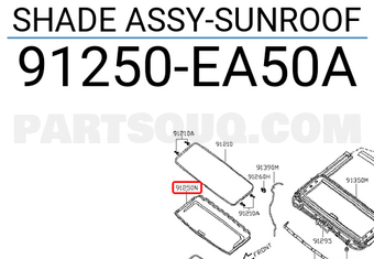 Nissan 91250EA50A SHADE ASSY-SUNROOF