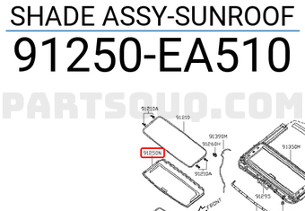Nissan 91250EA510 SHADE ASSY-SUNROOF