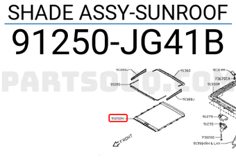 Nissan 91250JG41B SHADE ASSY-SUNROOF