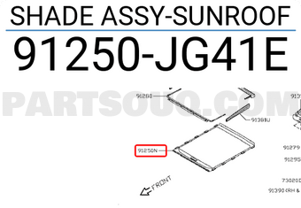 Nissan 91250JG41E SHADE ASSY-SUNROOF