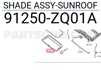 Nissan 91250ZQ01A SHADE ASSY-SUNROOF