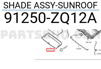 Nissan 91250ZQ12A SHADE ASSY-SUNROOF
