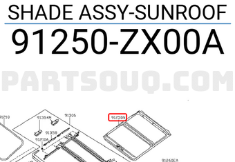 Nissan 91250ZX00A SHADE ASSY-SUNROOF