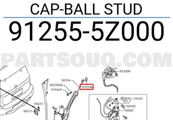 Nissan 912555Z000 CAP-BALL STUD