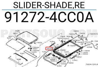 Nissan 912724CC0A SLIDER-SHADE,RE