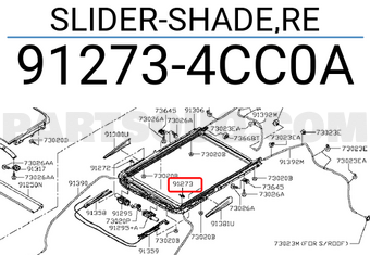Nissan 912734CC0A SLIDER-SHADE,RE