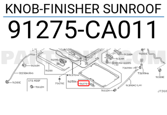 Nissan 91275CA011 KNOB-FINISHER SUNROOF